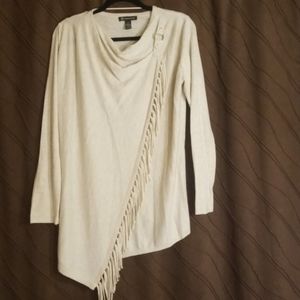 Inc. Asymmetric fringe lightweight sweater size M